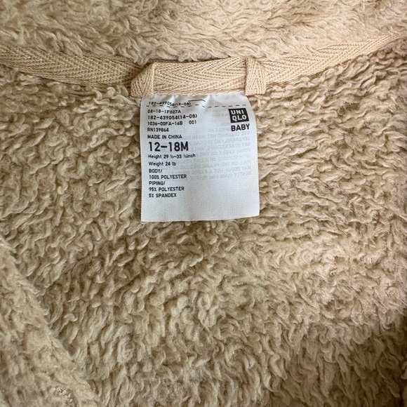 Uniqlo Baby Light Gray Fleece Jacket Bundle Size 12-18M - Picture 9 of 9